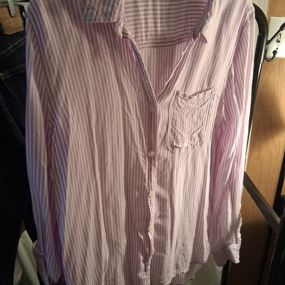 Velvet Heart Lavender Striped Button Up Shirt